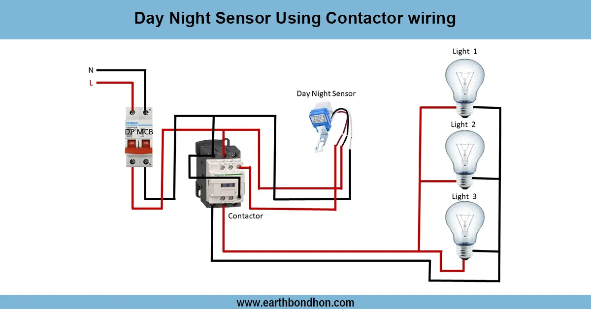Day Night Sensor Using Contactor wiring