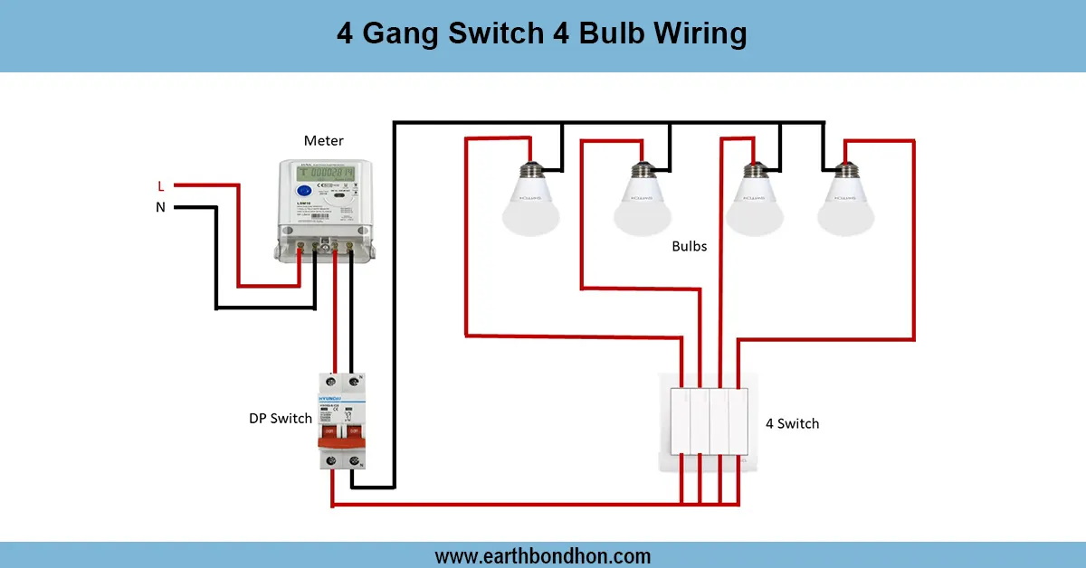 4 Gang Switch 4 Bulb Wiring