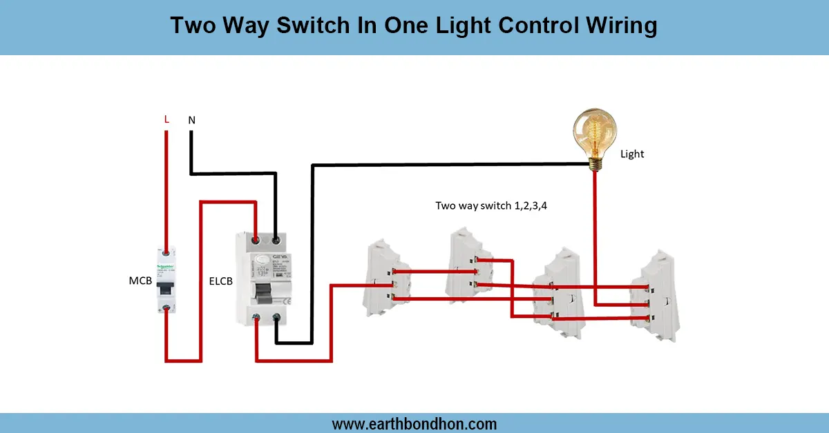 2-Way Light switch wiring circuit